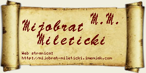 Mijobrat Mileticki vizit kartica